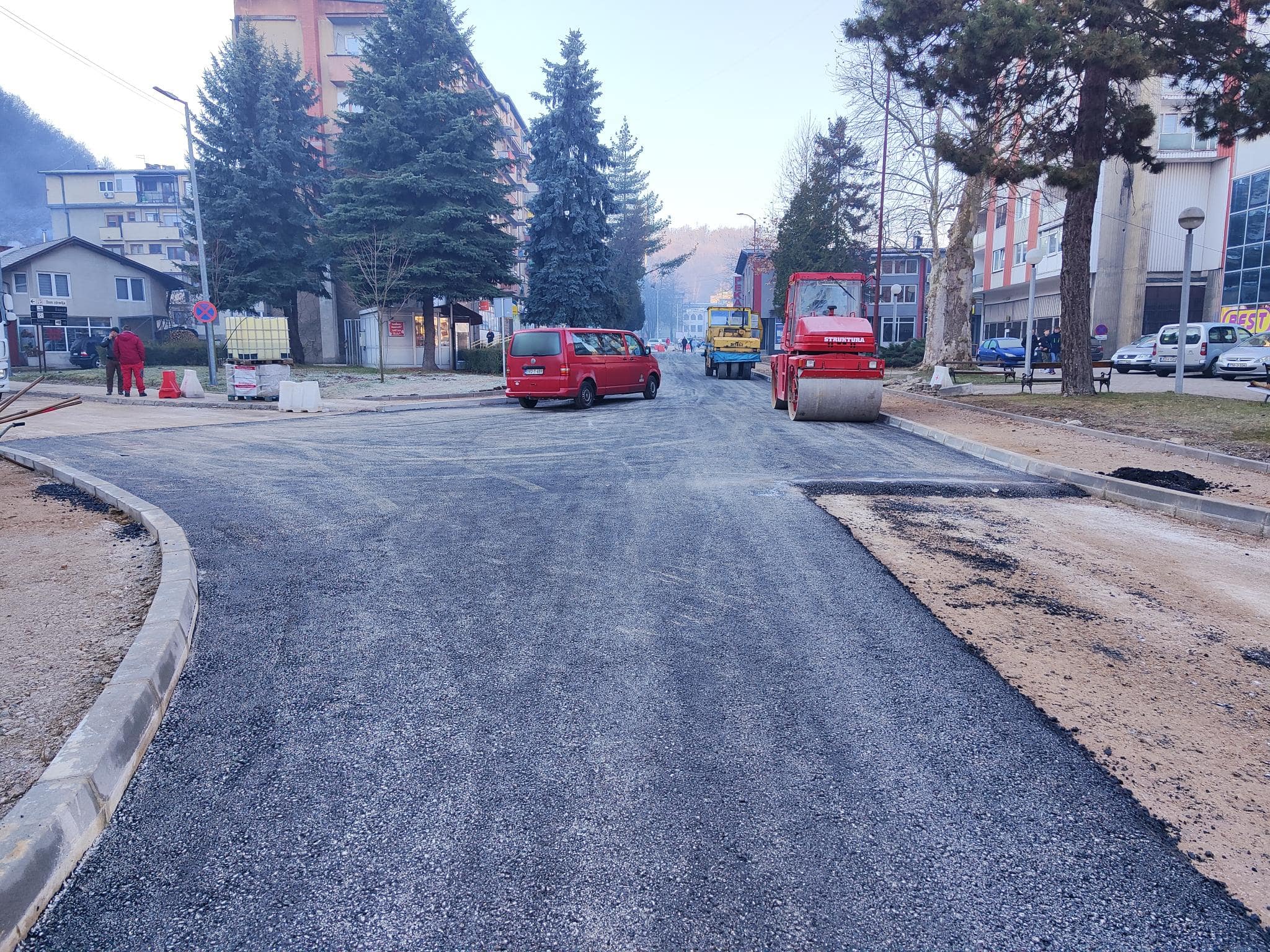 Stanje gradilišta glavna ulica dana 21.12.2023.