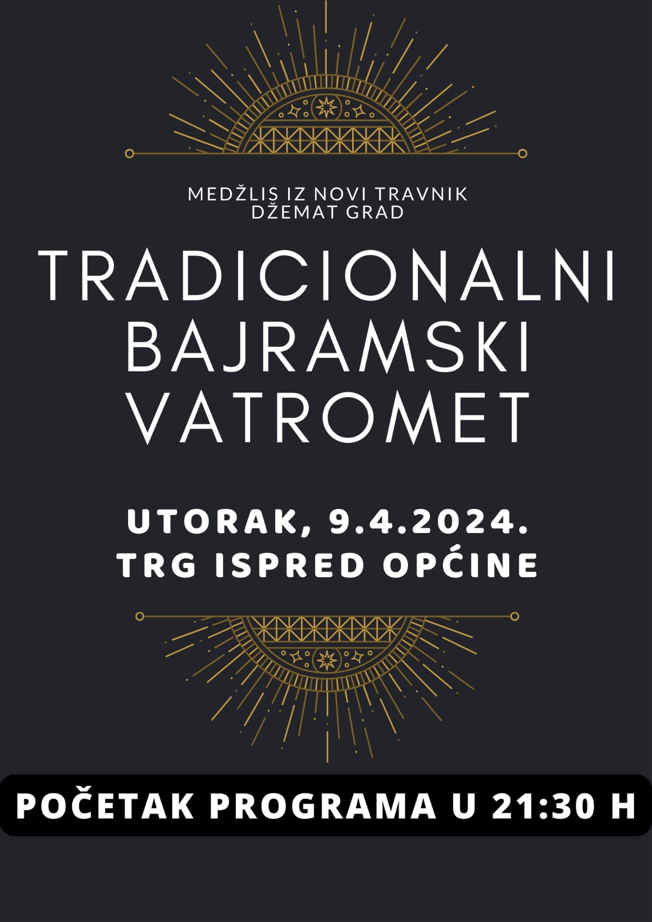 Večeras tradicionalni bajramski vatromet 