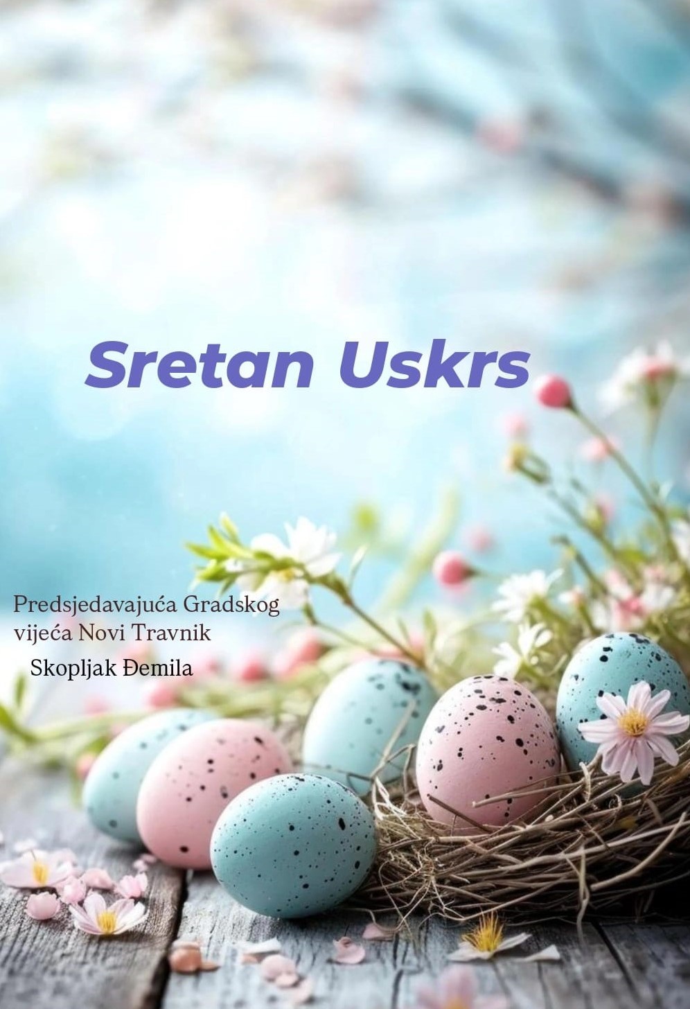 Čestitka predsjedavajuće Skopljak povodom Uskrsa