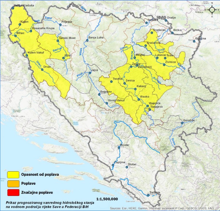 OBAVJEŠTENJE O PROGNOZI VANREDNOG HIDROLOŠKOG STANJA