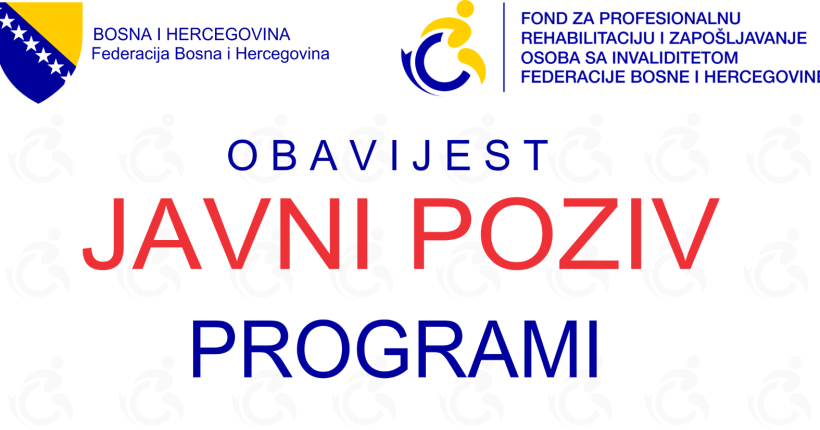 Fond za profesionalnu rehabilitaciju i zapošljavanje osoba sa invaliditetom raspisao dva Javna poziva