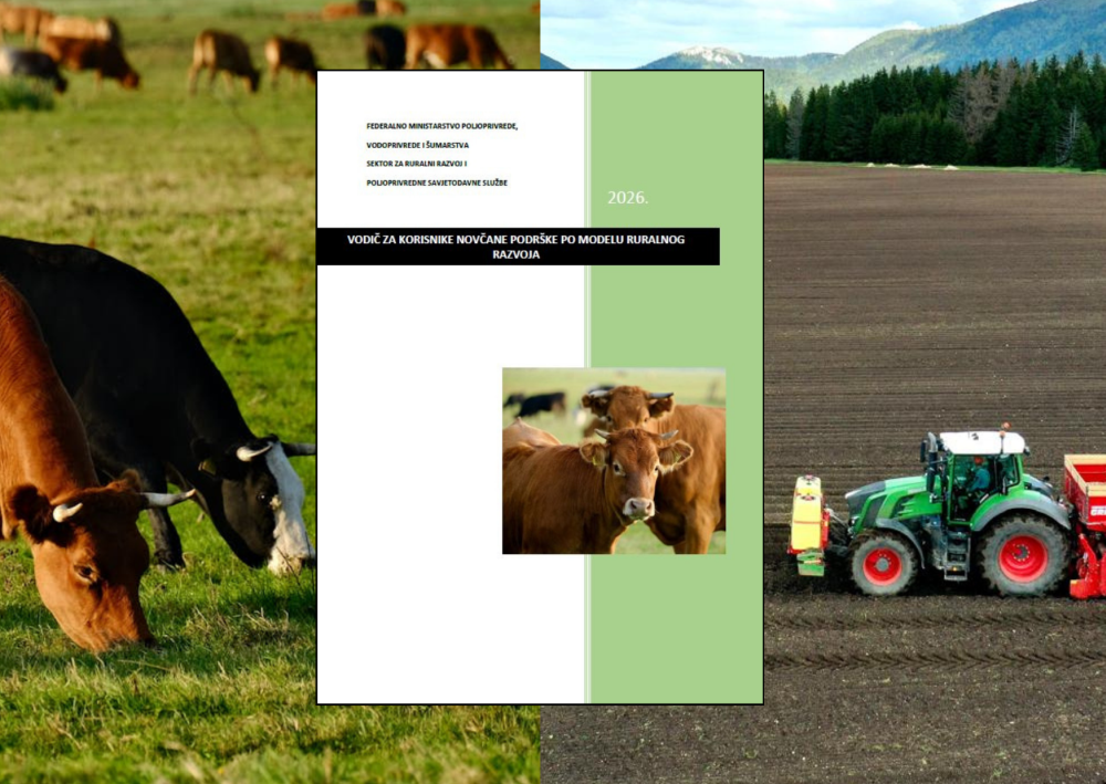 Objavljen Vodič za korisnike novčane potpore prema modelu ruralnog razvoja u 2026. godini