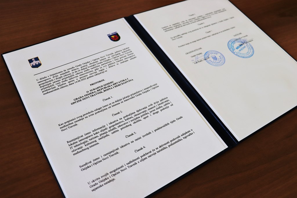 Potpisan sporazum o suradnji između Općine Novi Travnik i Grada Osijeka